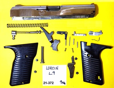 LORCIN L9 in 9mm CHROME SLIDE  RECOIL SPRING TRIGGER FIRING PIN SAFETY #21-372