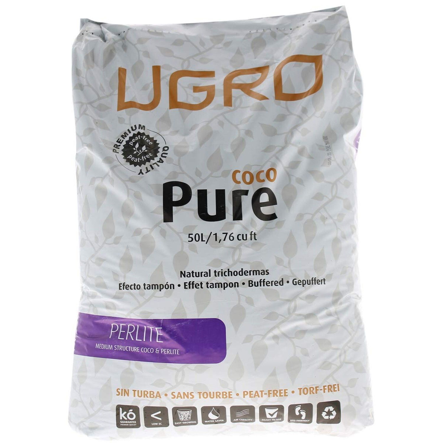 U-Gro Growing Coco Media Cocopeat Bag + Perlite (30%) Pure MaxAir (50L)