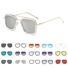 Classic Sunglasses Men Women Square Metal Retro Vintage Casual UV400 Glasses NEW