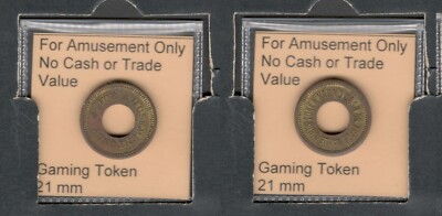 ARCADE TOKEN FOR AMUSEMENT ONLY NO CASH TRADE VALUE GAMING TOKEN 21 mm ...