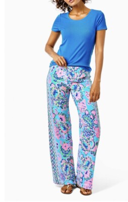 Lilly Pulitzer 33'' BAL HARBOUR MID RISE PALAZZO PANT - SIZE-XS UVP 128£