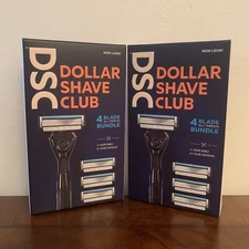 *2 BOXES* Dollar Shave Club 4 Blade Razor WITH 4 Refill Cartridges Per Box
