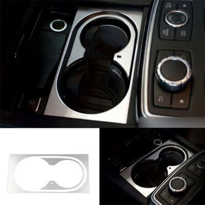 Silver Steel Water Cup Fit For Benz 2016-2019 GLS GLE Cover Trim Central Console