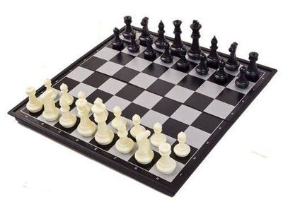 32X32CM magnetisches klappbares Schachbrett tragbares Set hochwertige Spiele Camping