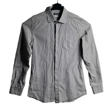 Dolce Gabbana Gold Shirt Mens 40 15.75 Gray Check Button Up Long Sleeve Italy