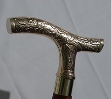 Antique Brass Sliver Finish Head Handle For Handmade Wooden Walking Stick Cane