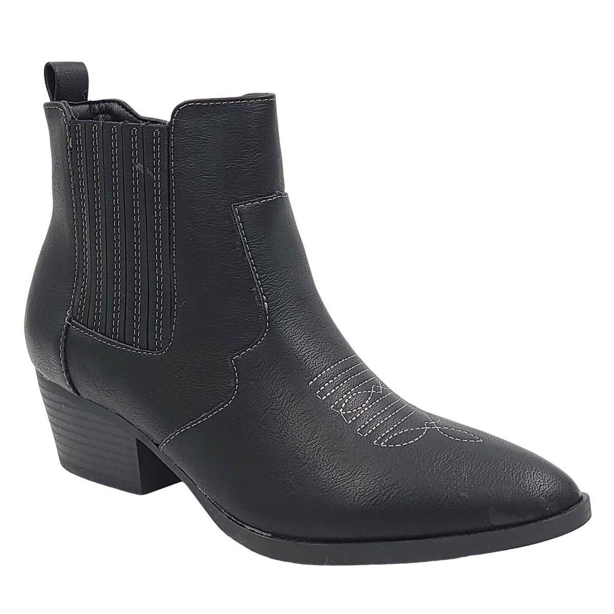 Sun Stone Women Western Ankle Booties Grangerr Size US 8M Black