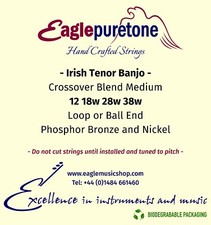 Eagle-Puretone Irish Tenor Banjo Medium Gauge Nickel/Bronze 'Crossover' Blend