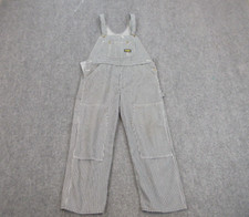 VINTAGE Sears Toughskins Overalls Mens 38 Blue White Railroad Stripes Bib Pants