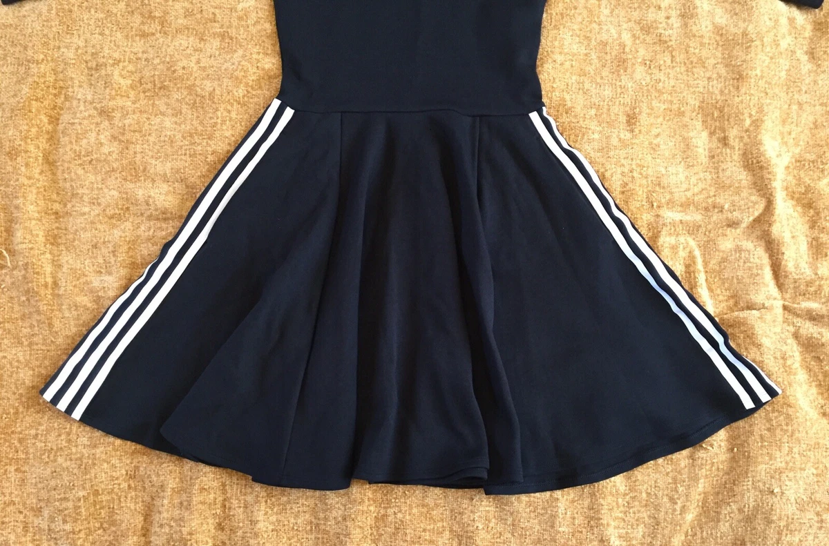 Adidas 3 shop stripe dress navy