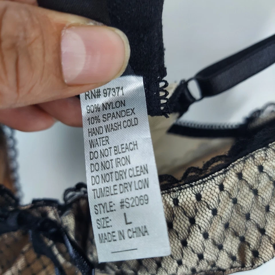 donna Loren Bebé Muñeca Dormir Vestido Mujer Talla Grande Negro Encaje Noche Forrado Foto 4 de 4