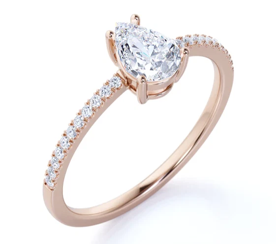 Rose gold almond ring deals