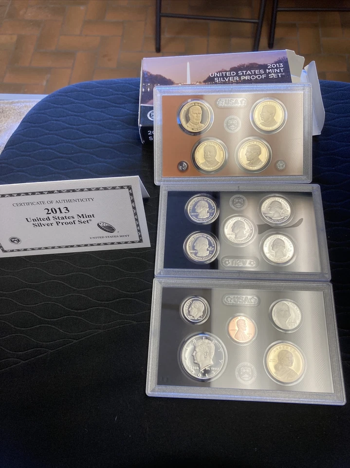 2013, 14, 15 US Mint SILVER  Proof Sets Run w/ COA's SILVER SETS 3 In A Row. - Image 3 of 4