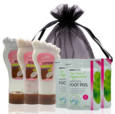 Ultimate Foot Care Set - Peeling Maske, Peeling, Soak & Lotion Bundle - Kokosnuss