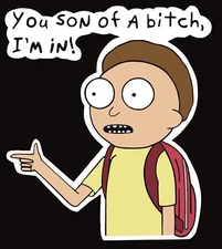 “You Son Of A Bit** Im In” Rick Morty Funny Laptop Waterproof Vinyl Sticker
