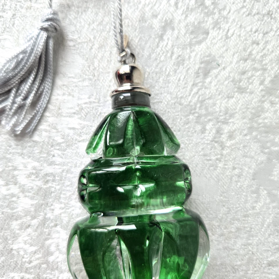 Vintage Lenox Color Gemas Esmeralda Lite Lágrima Adorno de Navidad 5" Alemania  Foto 3 de 4