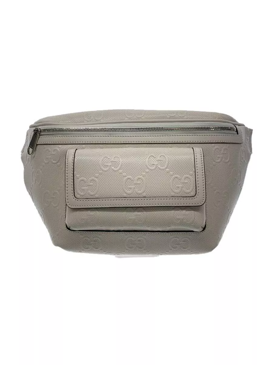 GUCCI sac ceinture taille GG cuir gaufré blanc occasion