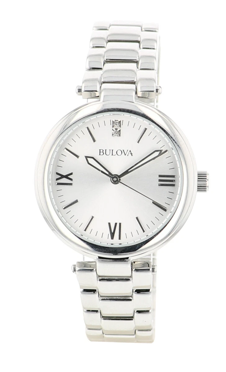 Bulova Women s Classic Quartz Diamond Accent Silver Tone 34mm