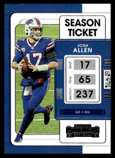 2021 Panini Contenders Josh Allen #10 Buffalo Bills Season Ticket  NFL Football