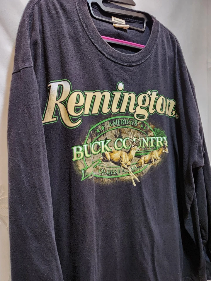 Camisa Remington Para Hombres XL Negra Manga Larga Buck Country Caza Aire Libre Rústica Foto 2 de 4
