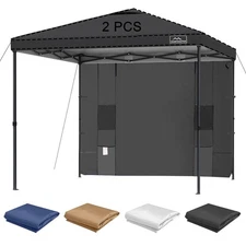Instant 10X10 Canopy Sidewalls with 4 Pockets for Pop Up Canopy Frame, 2Pack ...