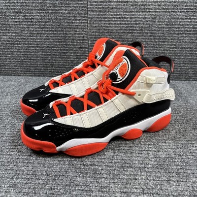 Jordan 6 Rings Kids Size 6.5Y (GS) White Black Team Orange, DV1345-108
