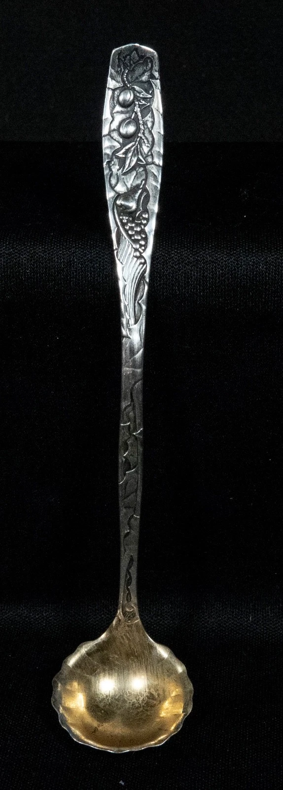 Sterling Silver Antique Condiment Ladle Fruit Design Pat. Oct. 11, 1887 - 15.5g