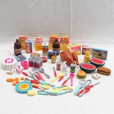 Large Lot of Pretend Play Miniature Food and Kitchen Utensils/Flatware