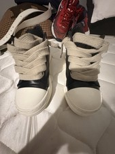 Black Temple Jumbolace Low Sneakers Rick Owen’s US Size 10 UK Size 44￼