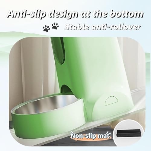 Gravity Dog Feeder 2.8L Pets Automatic Food Dispenser Food feeder Light Green - Foto 2 di 8