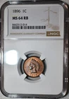 NGC MS-64 RB 1896 Indian Head Cent, Richly Hued, 50%+ Original Red specimen!