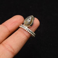 Labradorite Gemstone 925 Sterling Silver Jewelry Ring Size 6