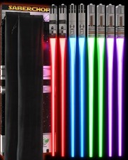 Glowing LED Light Saber Chopsticks Set - 4 Pairs with Gift Box