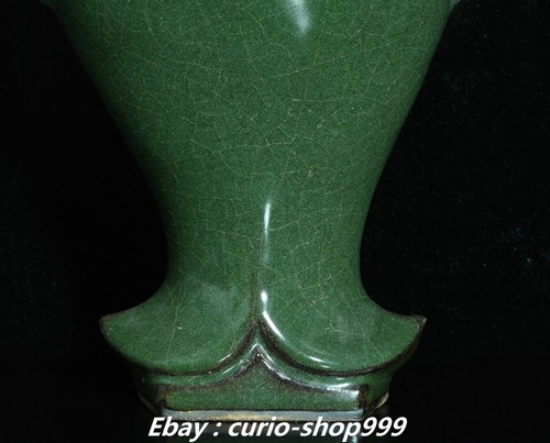 9.8" Song Dynasty Guan Kiln Porcelain Fengshui Fish Beast Animal Bottle Vase - Picture 3 of 9