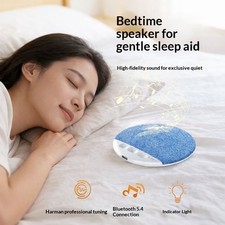 Bluetooth Pillow Speaker Alarm Clock, with White Noise Sleep Aid for Bedside