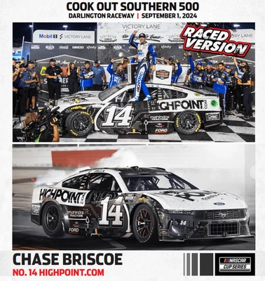 CHASE BRISCOE 2024 DARLINGTON WIN RACED VERSION HIGHPOINT BLACK 1/24 ARC DIECAST - Picture 5 of 9