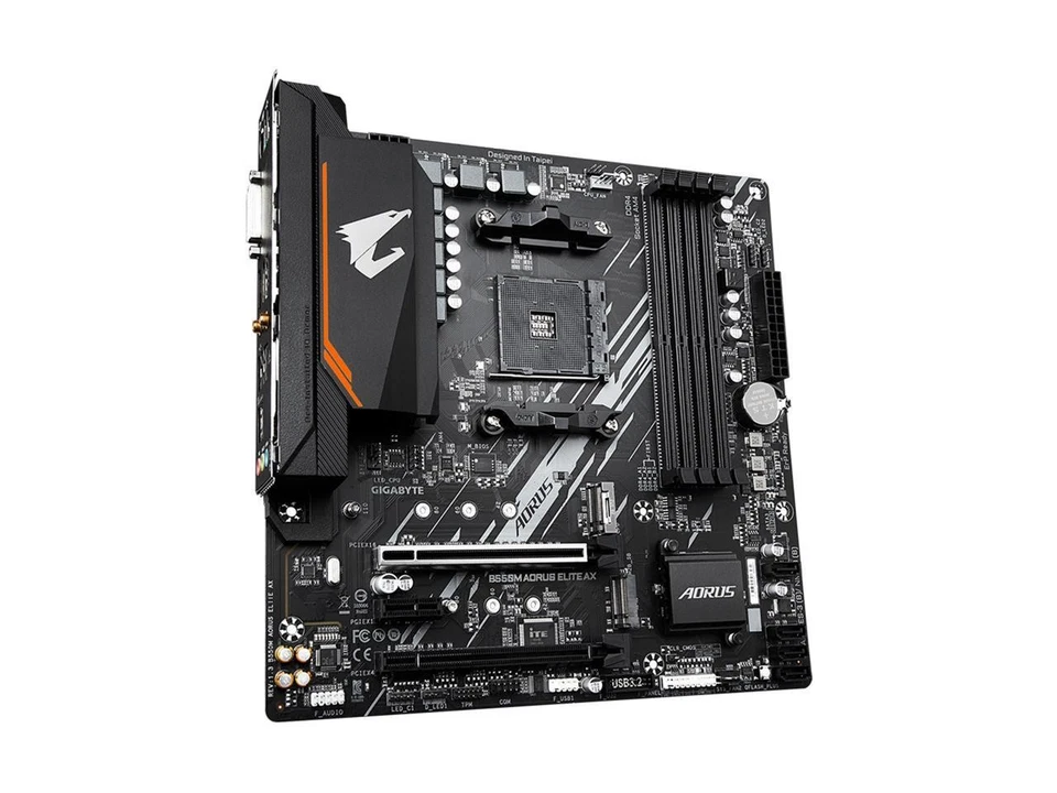 GIGABYTE B550M AORUS ELITE AX (rev 1.3) AM4 AMD B550 Micro-ATX Motherboard with - Image 3 of 4