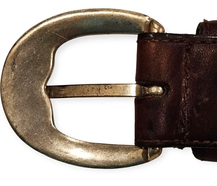 Cinturón FOSSIL Firmado De Colección Años 90 Talla Mediana Geniune Marrón Cuero Trenzas   Foto 3 de 4