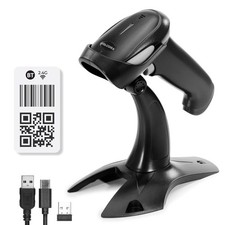 Volcora Wireless Bluetooth Barcode Scanner, QR Code, USB Portable Handheld w/...
