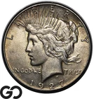 1927 Peace Dollar, Album Toner, BU++ Better Date Silver $
