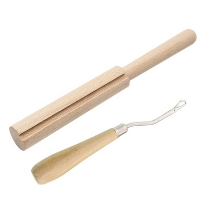 2pcs/set Wooden for Latch Hook Yarn Cutter Tool for Tapestry Carpet Rug Making D