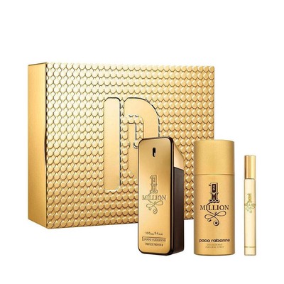 PACO RABANNE ONE MILLION 3 PCS SET FOR MEN: 3.4 EAU DE TOILETTE SPRAY + 5.1 DEOD