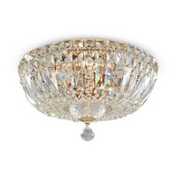 Deckenlampe Glas Gold Wohnzimmer Ø30 Cm E14 Kristall Deckenleuchte 3-Flammig
