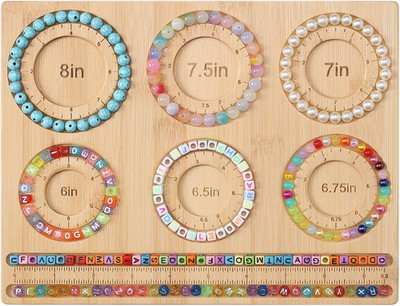 Bead Board for Jewelry Making, Bamboo Beading Board for Jewelry Bracelet Making,