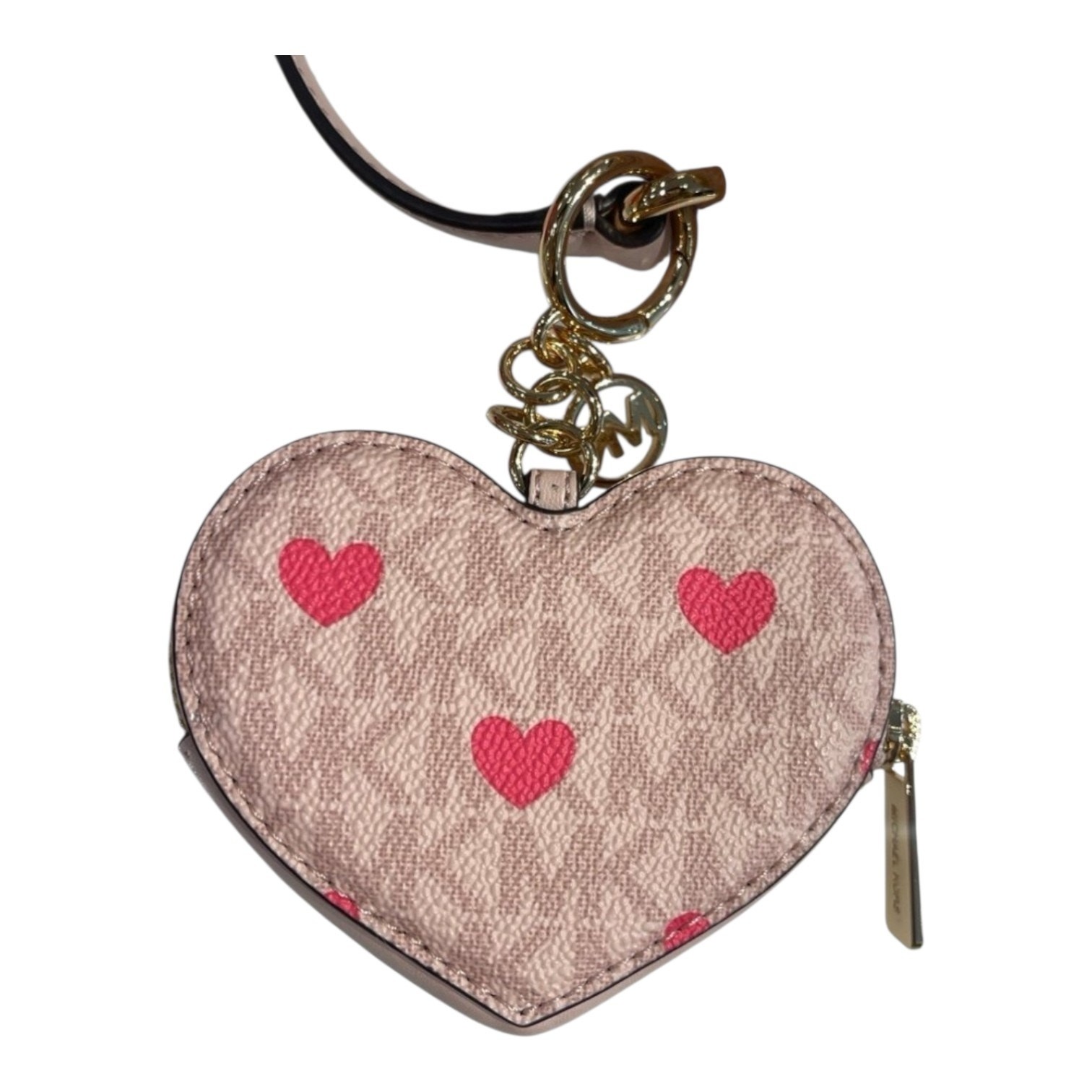 NEW MICHAEL KORS HEARTS COIN POUCH WALLET JET SET LOGO POWDER BLUSH PINK GIFT  thumbnail 5