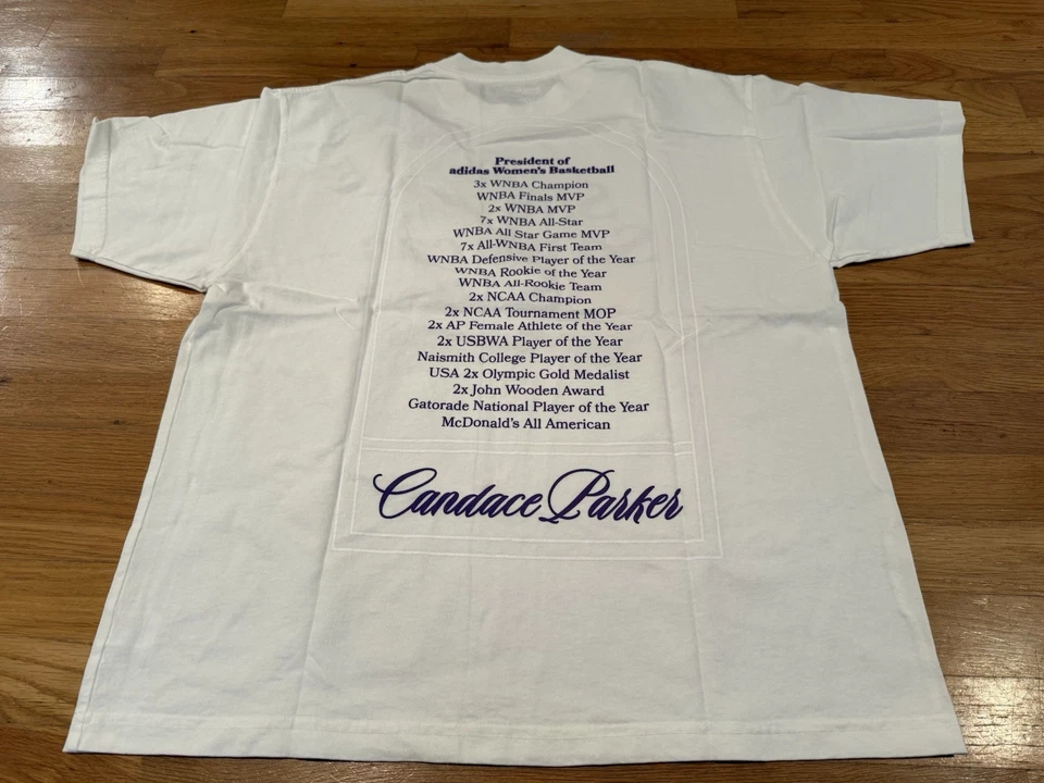 Camiseta blanca para hombre Candace Parker WNBA She Did So We Can Adidas XL Foto 4 de 4