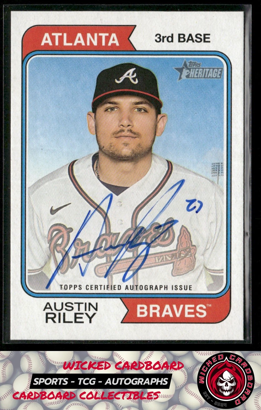Austin Riley 2023 Topps Heritage Real One Auto #ROA-ARY Atlanta Braves