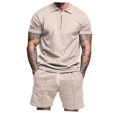 mens 2 Piece outfit Large Tan1