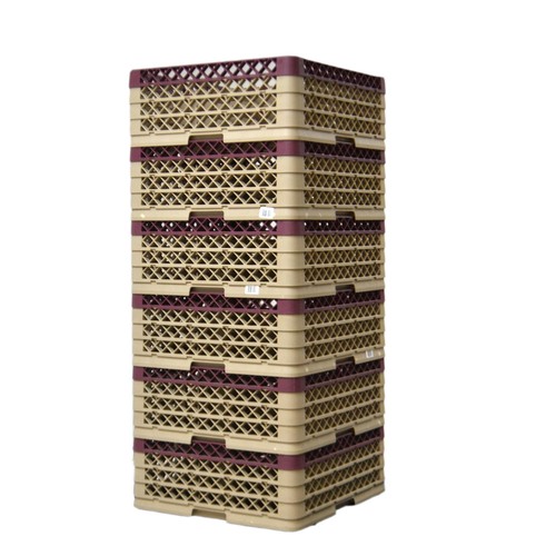 (Lot of 6) Vollrath Traex TR13 Rack Master Beige NSF Stacking Glass Washing Rack
