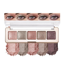 Glitter Shimmer Eyeshadow Palette High Pigment Sparkly Metallic Eye Makeup Ros
